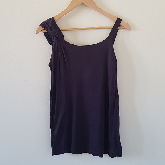French Connection asymmetric brown flowy tank top - Picture 3 of 7